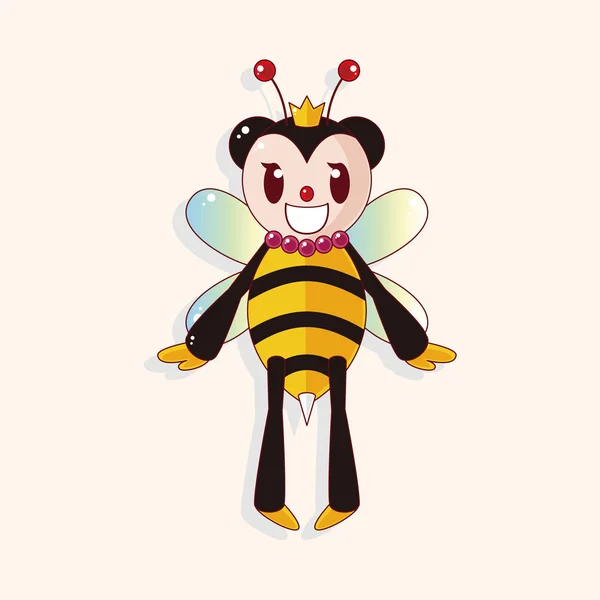 Abeille éléments de thème dessin animé — Image vectorielle