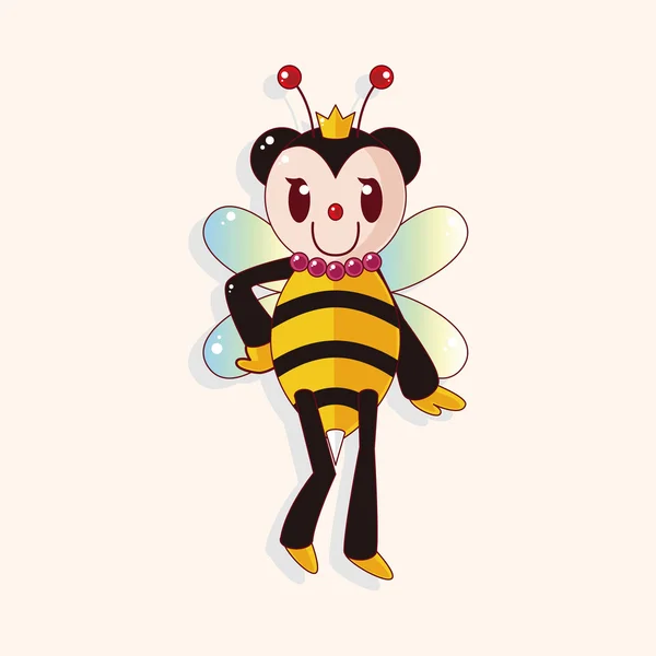 Μέλισσα γελοιογραφία θέμα στοιχεία — Διανυσματικό Αρχείο