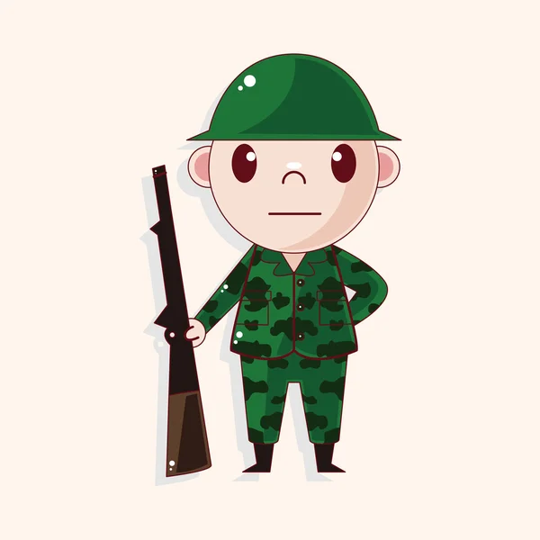 Personnes thème soldat éléments — Image vectorielle