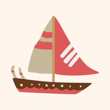 Ulaşım tekne Tema öğeleri vektör, eps