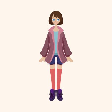 Bayan kız çizgi film Tema öğeleri