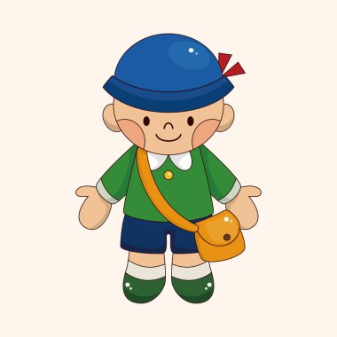 Öğrenci karikatür Tema öğeleri vektör, eps