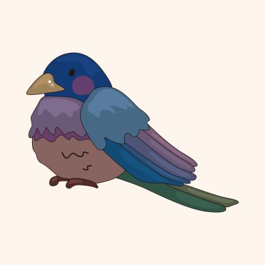 kuş çizgi film Tema öğeleri vektör, eps