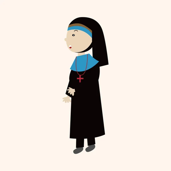 Pastor and nun theme elements vector, eps — стоковый вектор
