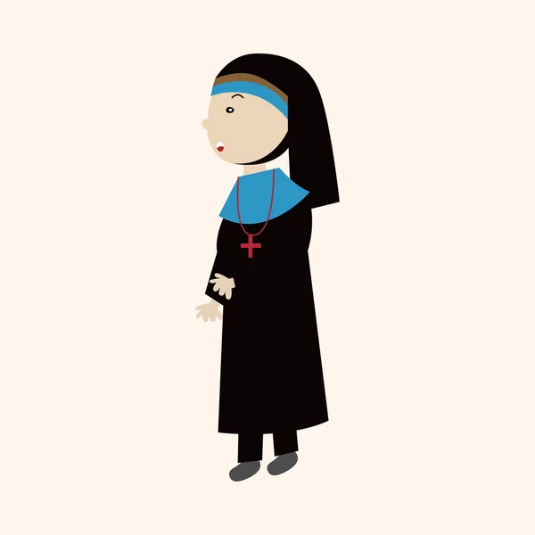 Pastor and nun theme elements vector,eps — Stock Vector