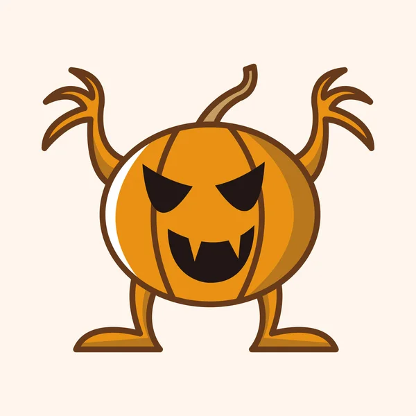 Bizarro monstruo tema calabaza elementos vector, eps — Archivo Imágenes Vectoriales