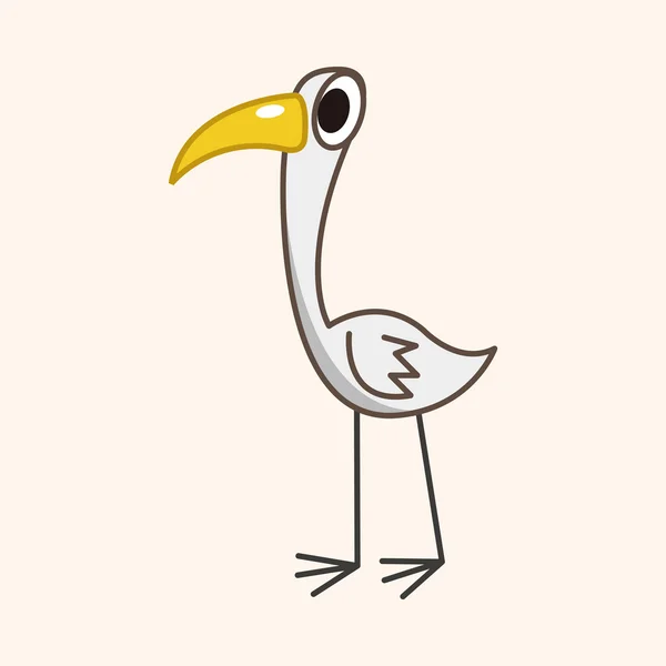 Pássaro desenhos animados elementos do tema —  Vetores de Stock