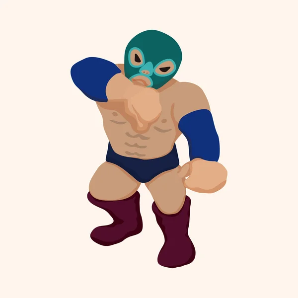 Elementos del tema luchador — Vector de stock