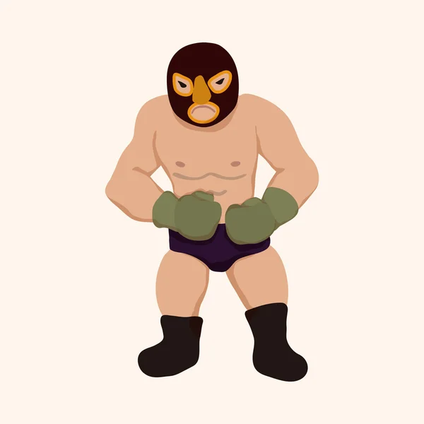 Elementos del tema luchador — Vector de stock