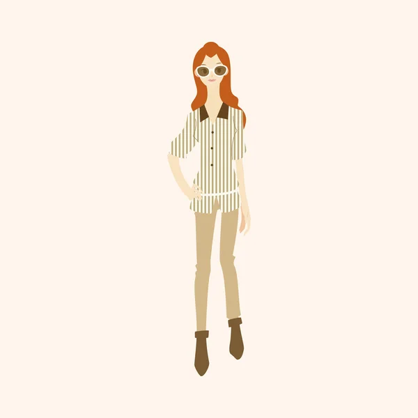 Lady girl cartoon theme elements vector, eps — стоковый вектор