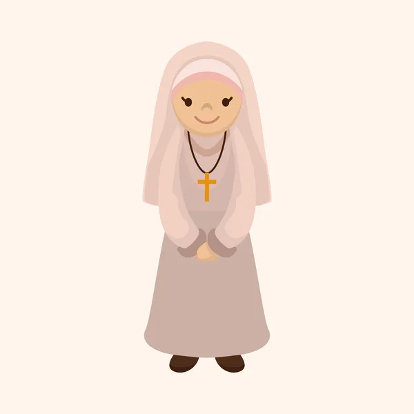 Pastor and nun theme elements vector, eps — стоковый вектор