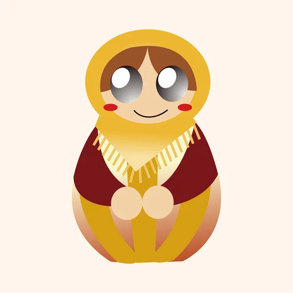 Matryoshka, poupée en bois traditionnelle russe, motif vectoriel, el — Image vectorielle