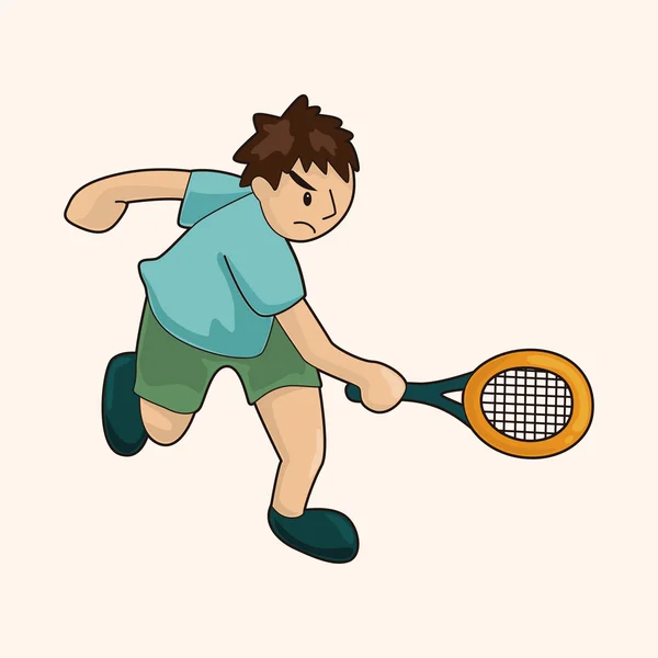 Jugador de tenis tema elementos vector, eps — Vector de stock