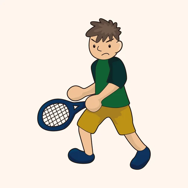 Jugador de tenis tema elementos vector, eps — Vector de stock