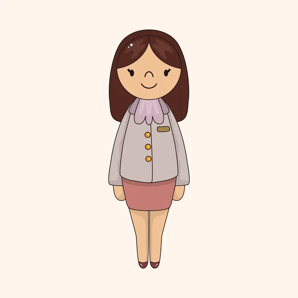 Lady girl cartoon thema elemente vektor, eps — Stockvektor