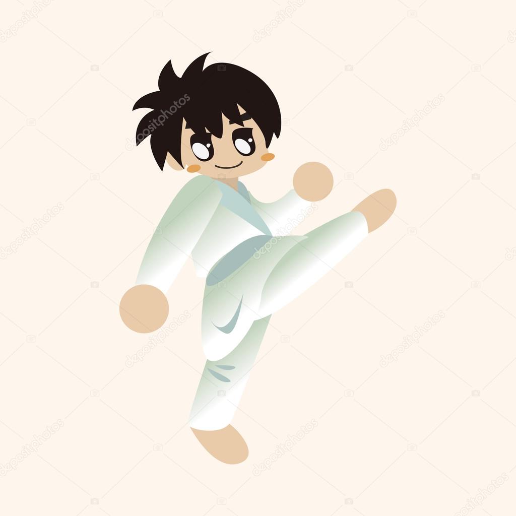 Taekwondo theme elements vector,eps