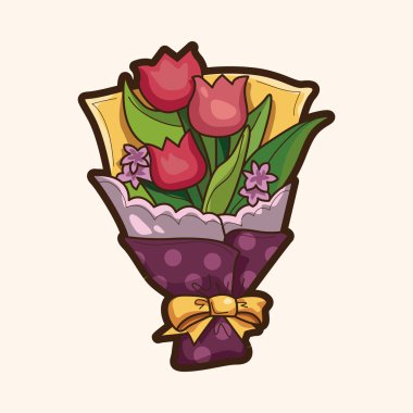 çiçek buketi Tema öğeleri vektör, eps