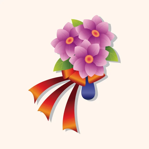 花の花束のテーマ要素ベクトル、eps — ストックベクタ