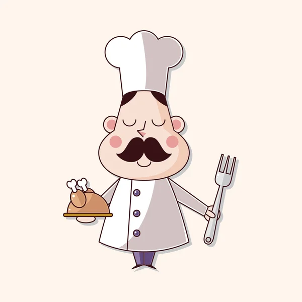 Chef tema elementos vector, eps — Vector de stock