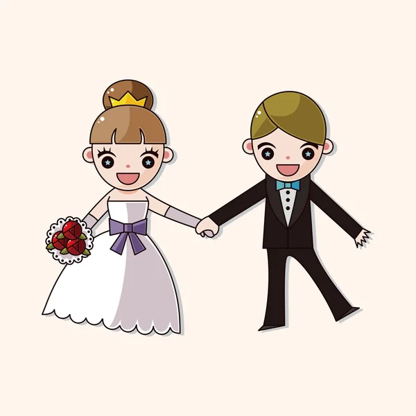 結婚式のカップルのテーマ要素ベクトル、eps — ストックベクタ