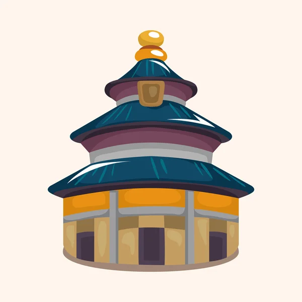 Éléments de thème bâtiment chinois — Image vectorielle