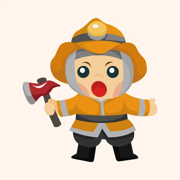 Элементы темы пожарных — стоковый вектор