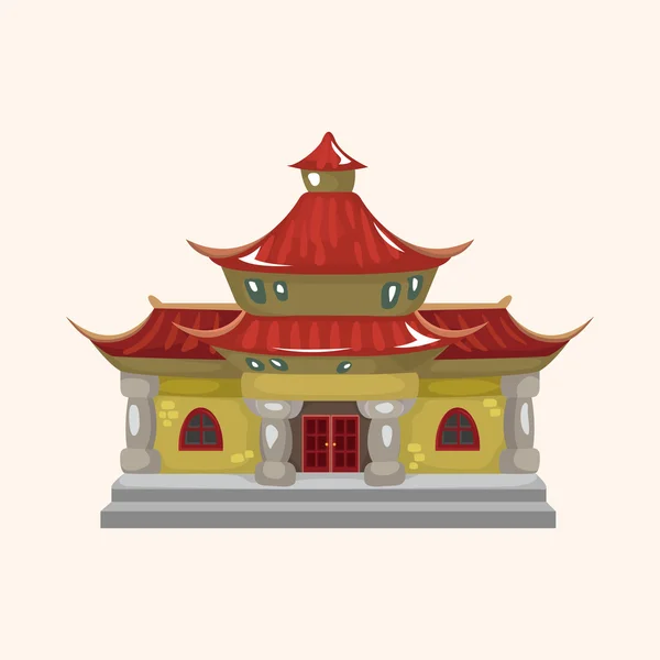 Elemen tema bangunan Cina - Stok Vektor