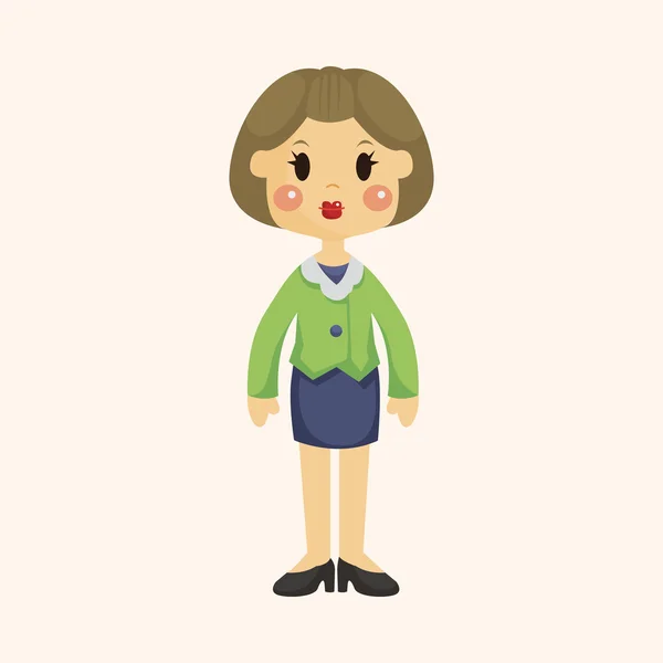 Mujer mujer elementos de dibujos animados tema — Vector de stock