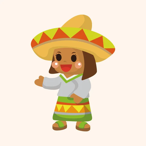 Éléments du thème mexicain — Image vectorielle