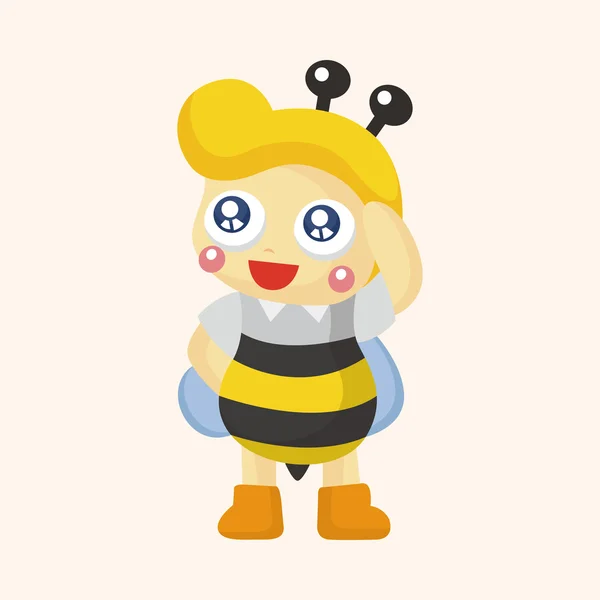 Abeja elementos de dibujos animados tema — Vector de stock