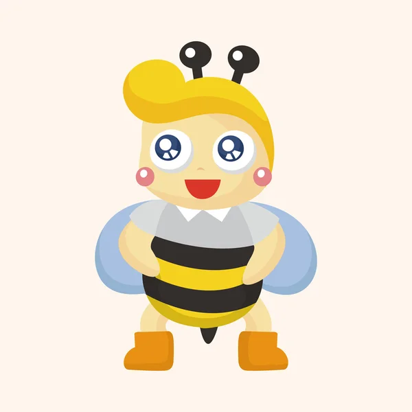 Abeille éléments de thème dessin animé — Image vectorielle