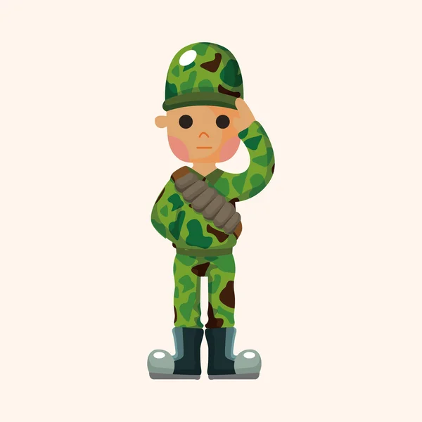 People theme soldier elements — Stock Vector