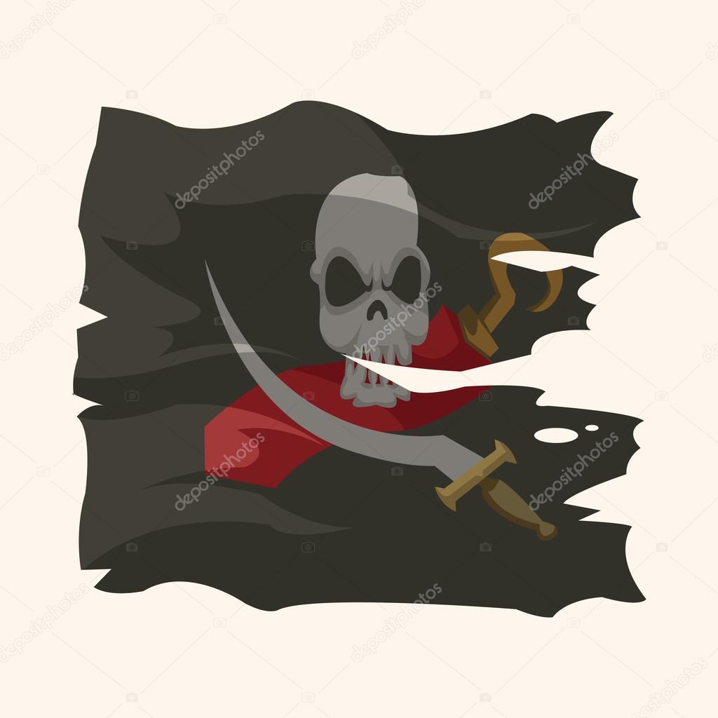 pirate flags theme elements vector,eps