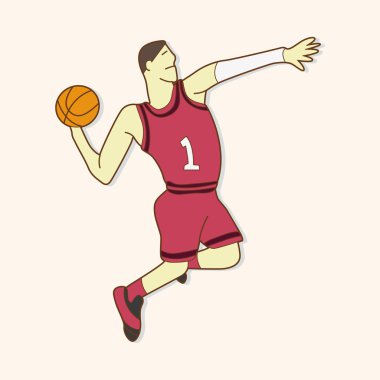 Basketbol oyuncu öğeleri vektör, eps