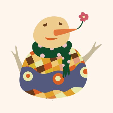 kardan adam karikatür öğeleri vektör, eps