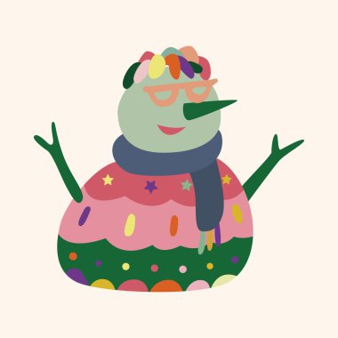 kardan adam karikatür öğeleri vektör, eps