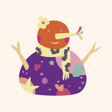 kardan adam karikatür öğeleri vektör, eps