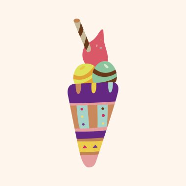 dondurma karikatür öğeleri vektör, eps