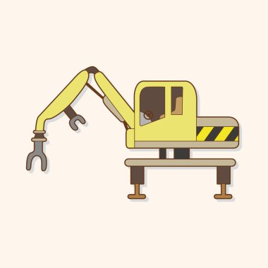 Ekskavatör Tema öğeleri vektör, eps