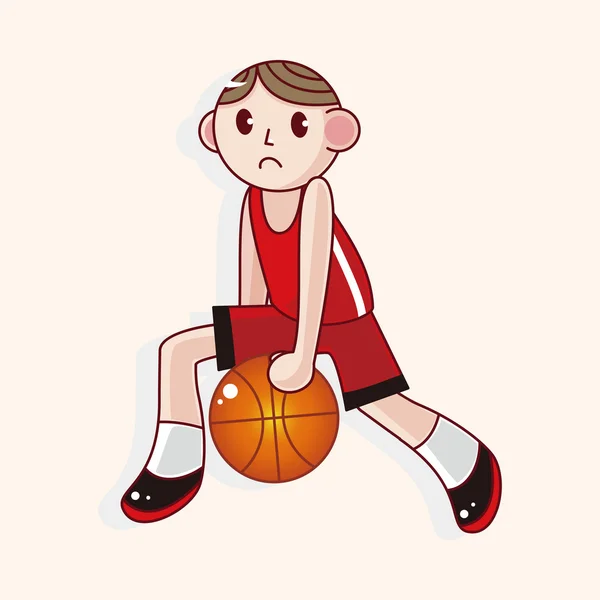 Basketball player cartoon elements vector,eps — Stock Vector