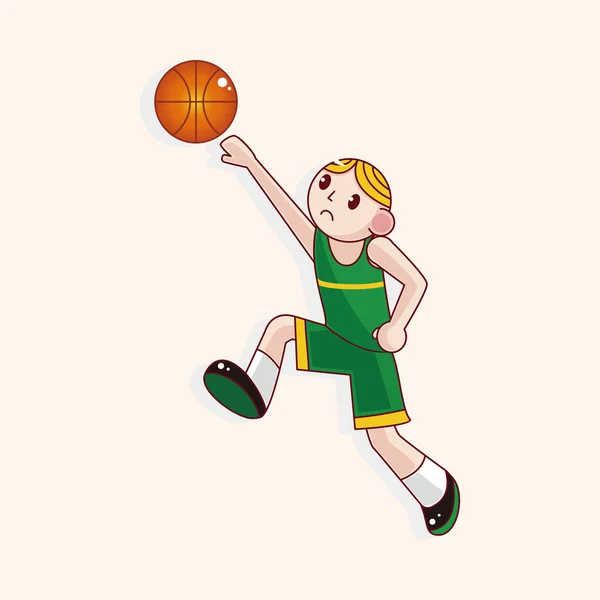 Baloncesto jugador elementos de dibujos animados vector, eps — Archivo Imágenes Vectoriales