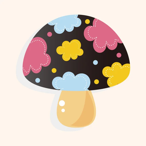 Champignons éléments de thème de dessin animé vecteur, eps — Image vectorielle