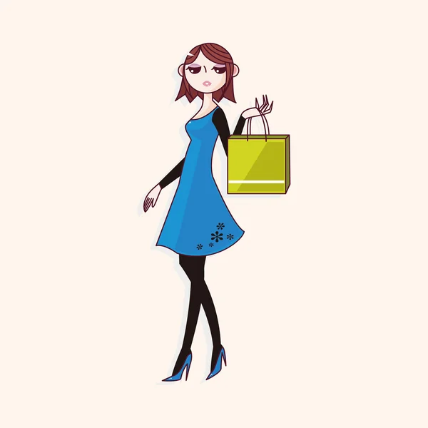 Shopping girl theme elements vector,eps — Stock Vector