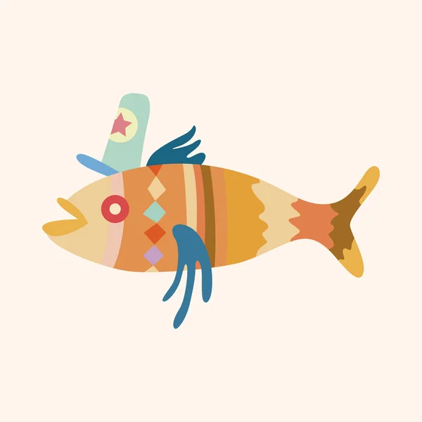 鱼的主题元素矢量 eps — 图库矢量图片