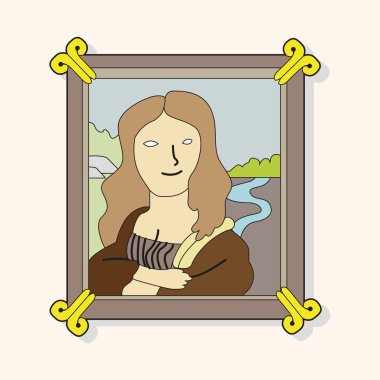boya Mona lisa Tema öğeleri vektör, eps