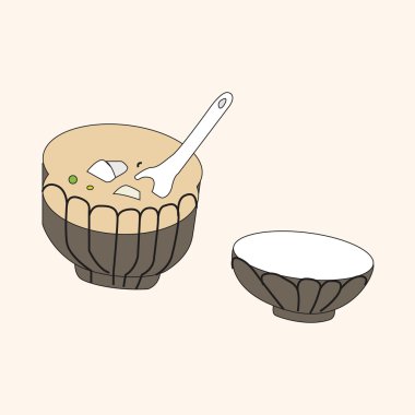 Japon yemekleri Tema öğeleri vektör, eps