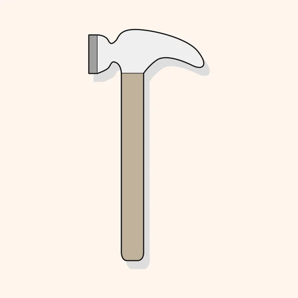 Martillo herramienta de trabajo — Vector de stock