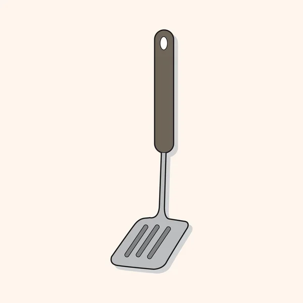 Tema de espátula de utensilios de cocina — Vector de stock