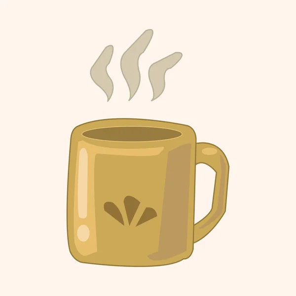 Tema de la taza de utensilios de cocina — Vector de stock