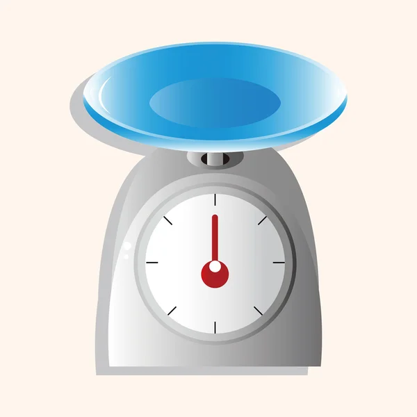 Escala de peso de los utensilios de cocina — Vector de stock